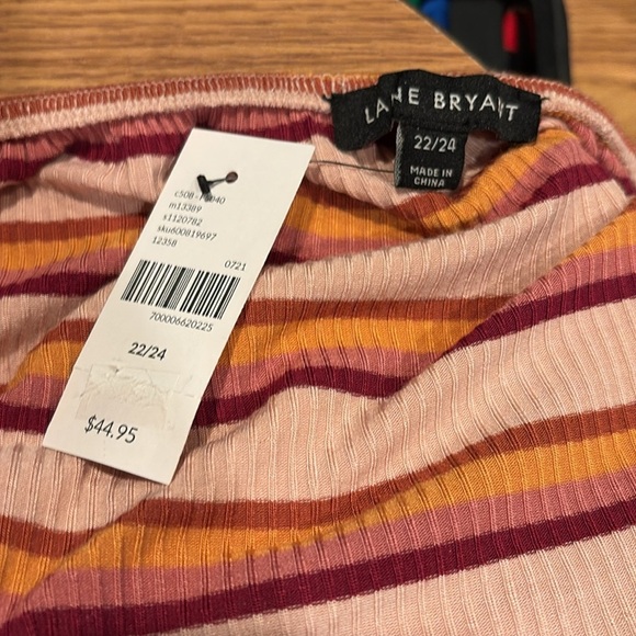Lane Bryant pinkish stripe shirt 22-24 - new with tags - Picture 3 of 4